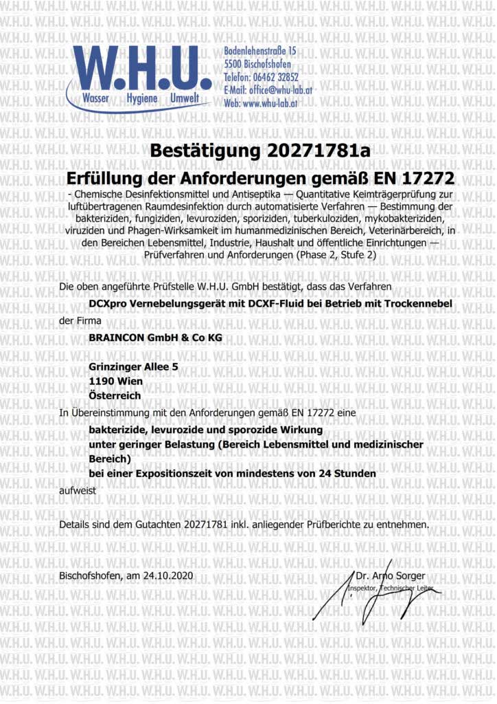 CleanOzone - bestatigung